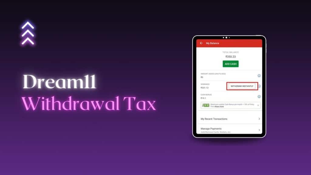 Dream11 Withdrawal Tax