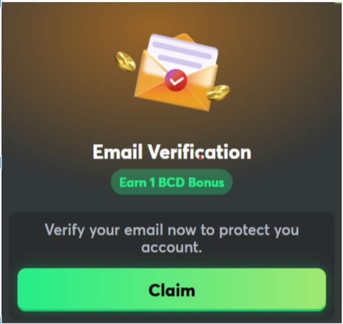 BC Game Email verification Option