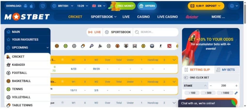 Mostbet website features 